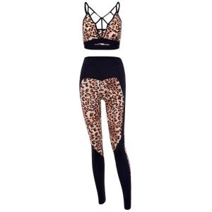 Leopard Women Yogawear  2  stykki sett bodykeep