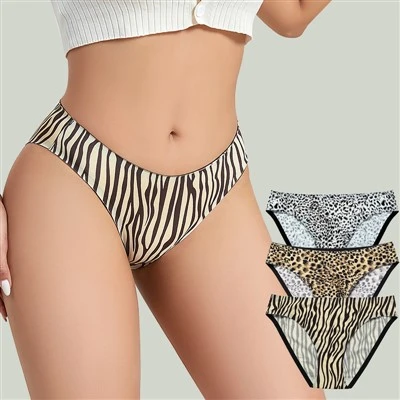 Leopard Print hipster óaðfinnanlegur líkamsþjálfun Panty Plus Stærð andarbréfa fyrir líkamsrækt og daglega klæðnað